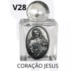 Porta água Benta Coração Jesus Vidro P - 10ml