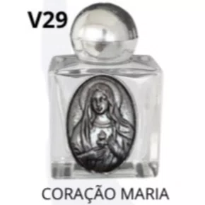 Porta água Benta Coração Maria Vidro P - 10ml