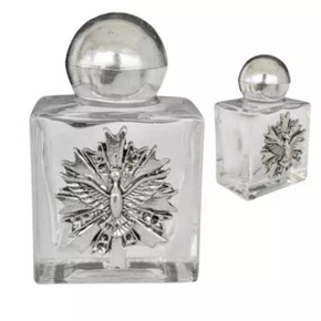 Porta água Benta Divino Prata Vidro P - 10ml