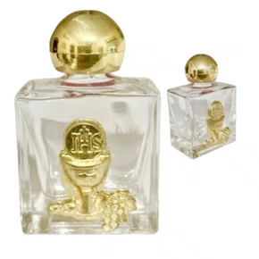 Porta água Benta Eucaristia Dourado Vidro P - 10ml