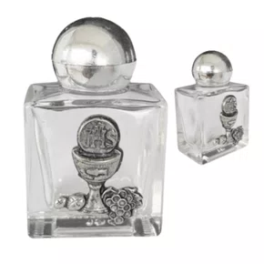 Porta água Benta Eucaristia Prata Vidro P - 10ml