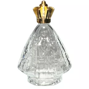 Porta água Benta Nossa Senhora Aparecida Coroa Dourada Vidro M - 60ML
