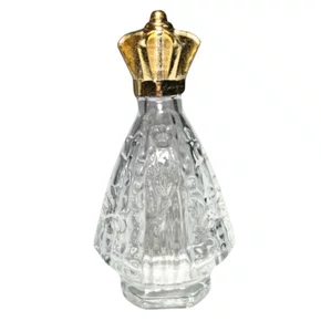 Porta Água Benta Nossa Senhora Aparecida Coroa Dourada Vidro P - 30ML