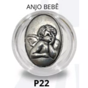 Porta Terço Acrílico + Mini Tercinho - Anjo Bebê