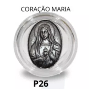Porta Terço Acrílico + Mini Tercinho - Coração Maria
