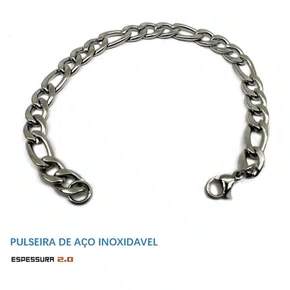 Pulseira aço Inoxidável prata