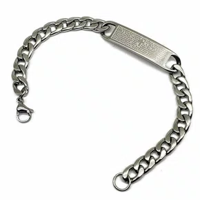 Pulseira aço Inoxidável Prata Pai Nosso