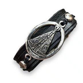 Pulseira de Couro - Aparecida Oval