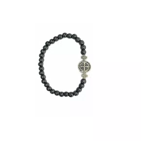 Pulseira de Hematita Elástico São Bento - 6 unidades