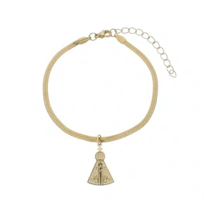 Pulseira de Nossa Senhora Aparecida em Inox - Dourado