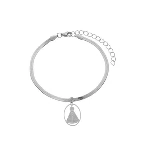 Pulseira de Nossa Senhora Aparecida Redondo em Inox - Prata