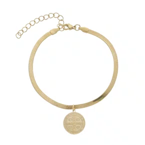 Pulseira de São Bento em Inox - Dourado