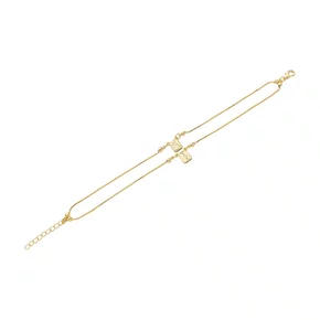 Pulseira Escapulário Folheada Veneziana Carmo - Dourada