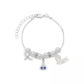 Pulseira Folheada Berloque Infantil Prata - 6 unidades