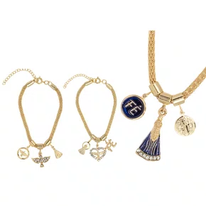 Pulseira Folheada Berloque Mod 1 Dourada - 6 unidades