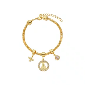 Pulseira Folheada Berloque Mod 1 Dourada - 6 unidades