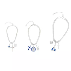 Pulseira Folheada Berloque Mod 1 Prata - 6 unidades