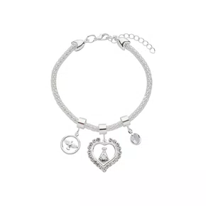 Pulseira Folheada Berloque Mod 1 Prata - 6 unidades