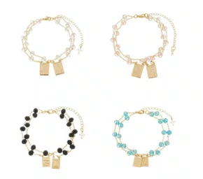 Pulseira Folheada Escapulário Cristal 12 Unidades PROMOÇÃO