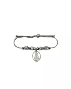 Pulseira Pandora de Nossa Senhora Aparecida em Inox - Prata