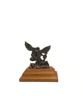 São Miguel Arcanjo PP com Base de Madeira