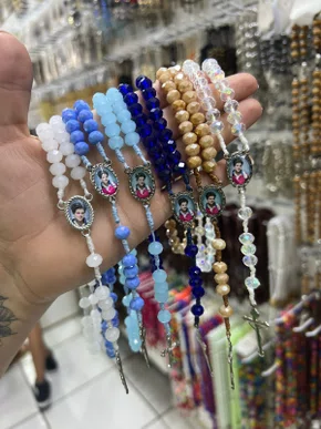 Terço Carlo Acutis Cristal - 6 Unidades