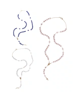 Terço De Pescoço Folheado Cristal PROMOÇÃO- 12 Unidades