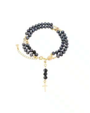 Terço De Pulso Folheado Cristal - Azul