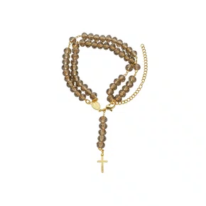 Terço De Pulso Folheado Cristal Basico - Fume