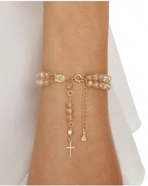 Terço De Pulso Folheado Cristal - Champanhe