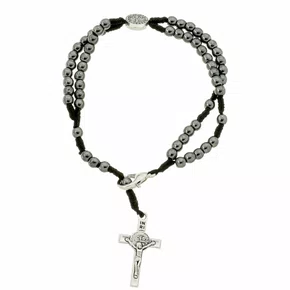 Terço de Pulso Hematita São Bento - 6 unidades