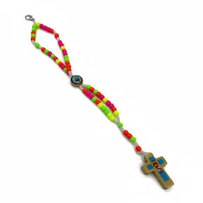 Terço de Pulso Infantil Colorido Neon Aparecida - 6 unidades