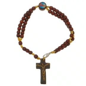 Terço de Pulso Madeira Aparecida - 6 unidades