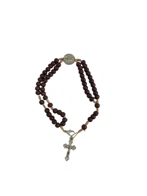 Terço de Pulso Madeira São Bento Metal - 6 unidades