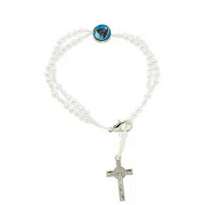 Terço de Pulso Pérola Aparecida - 6 unidades