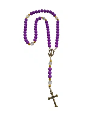 Terço feito no Cordão - Roxo