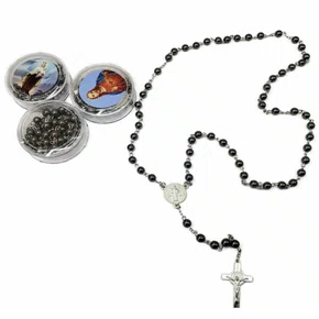 Terço Hematita Caixinha São Bento - 6 Unidades