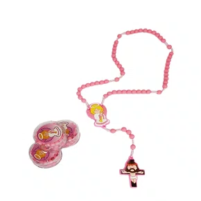 Terço Infantil Santo Anjo Rosa - 06 Unidades