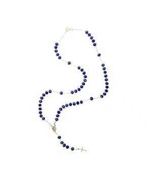 Terço Pescoço Cristal - Azul