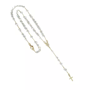 Terço Pescoço Cristal - Branco