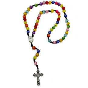 Terço Rosas Coloridas Maior - 6 Unidades