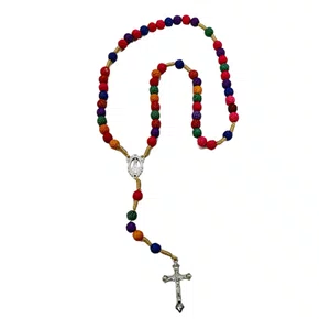 Terço Rosas Coloridas Fosco - 6 Unidades