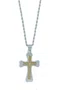 Corrente Aço Inoxidável com Crucifixo Pai Nosso Amarelo