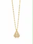Corrente aço Inoxidável Fina Nossa Senhora Aparecida com Strass - Dourada