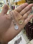 Corrente aço Inoxidável  Fina São Bento com Strass -  Dourada