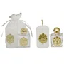 Kit Vela Votiva + Porta Água Benta Divino - Dourado