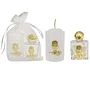 Kit Vela Votiva + Porta Água Benta Eucaristia - Dourado