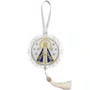Mandala Estilizada Com Strass Nossa Senhora Aparecida - Cor: Branco