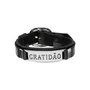Pulseira de Couro - Placa Gratidão
