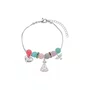 Pulseira Folheada Berloque Infantil Prata Colorida - 06 Unidades